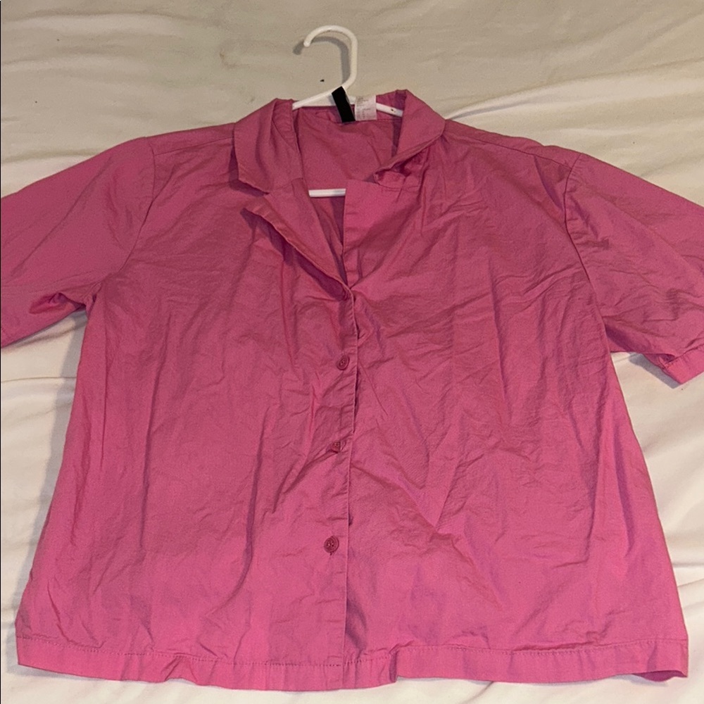 Divided Pink Boxy Buttoned Button Down Shirt